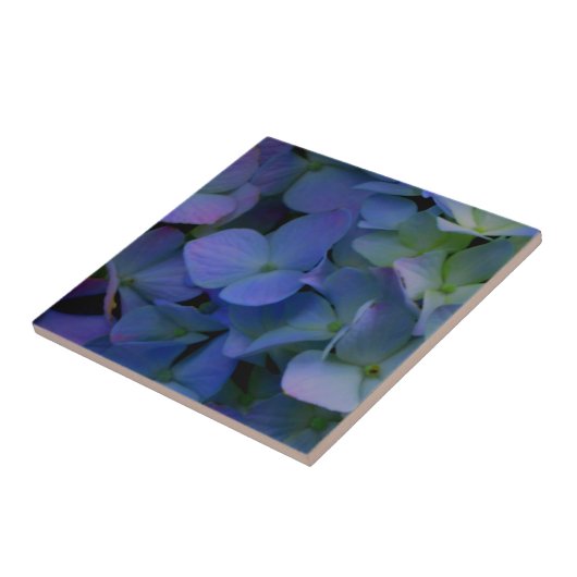 エレガントほこりっぽい青紫フローラ タイル (側面)