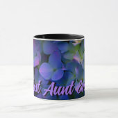 エレガントほこりっぽい青紫フローラ マグカップ (中央)