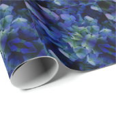 エレガントほこりっぽい青紫フローラ ラッピングペーパー (ロールコーナー)