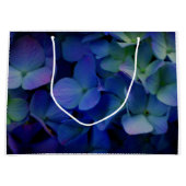 エレガントほこりっぽい青紫フローラ ラージペーパーバッグ (正面)