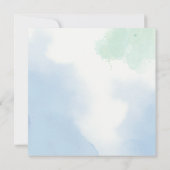 エレガントほこりっぽい青花茶パーティーブライダルシャワー 招待状 (裏面)