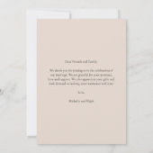 エレガントほこりピンク結婚フォトサンキューカード サンキューカード (裏面)