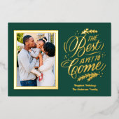 エレガントまだ最高の写真が見え来ずの金ゴールド 箔シーズンカード (正面)