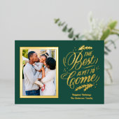 エレガントまだ最高の写真が見え来ずの金ゴールド 箔シーズンカード (立ち正面)