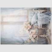 エレガントみすぼらしいシックで居心地の良いソファと花 薄葉紙 (正面)