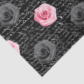 エレガントみすぼらしいシックなピンクのバラと手書き 薄葉紙 (詳細)