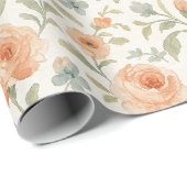 エレガントみすぼらしいシックフランスのフローラアートパターン ラッピングペーパー (ロールコーナー)