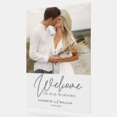 エレガントようこそ書結婚道の写真 アクリルサイン (傾斜)