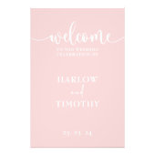 エレガントようこそ結婚ピンクの白い書道 フォトプリント            (正面)
