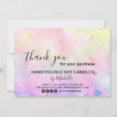 エレガントろうそく気にのサンキューカード追加ロゴ サンキューカード (裏面)
