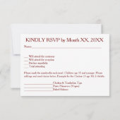 エレガントアイボリーとイエローローズウェディングRSVPカード 招待状 (裏面)