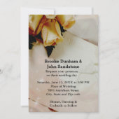 エレガントアイボリーとイエロー&ホワイトローズ結婚ズ 招待状 (正面)