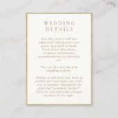 エレガントアイボリーと金ゴールドの水の色の結婚詳細 エンクロージャーカード (正面)