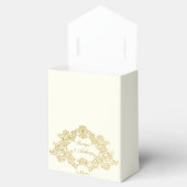 エレガントアイボリーと金ゴールドヴィンテージ結婚式テンプレート フェイバーボックス (オープン)