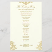 エレガントアイボリーと金ゴールドヴィンテージ結婚式 (裏面)