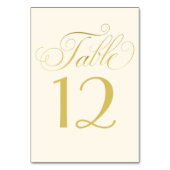 エレガントアイボリーと金ゴールド書道台本結婚の テーブルナンバー (裏面)