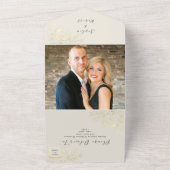 エレガントアイボリーと金ゴールド結婚 オールインワン招待状 (外側)