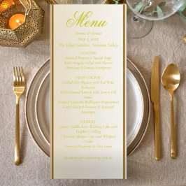 エレガントアイボリーと黄結婚色のメニュー メニュー