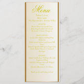 エレガントアイボリーと黄結婚色のメニュー メニュー (正面)