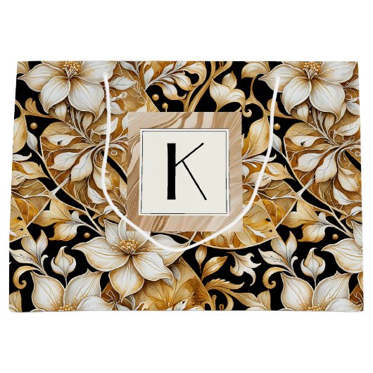 エレガントアイボリーとB；バックフローラティッシュペーパー ラージペーパーバッグ (正面)