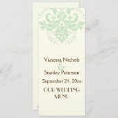 エレガントアイボリーのメニュ結婚ー・カード メニュー (正面/裏面)