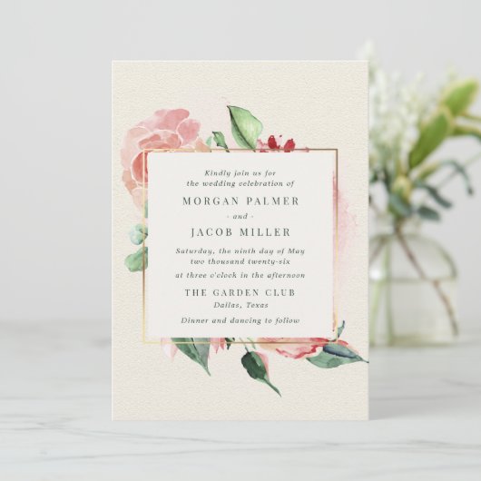 エレガントアイボリーガーデンフローラ結婚ズ 招待状 (スタンド正面)