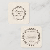 エレガントアイボリークリーム美容師アポイントメントカード 予約カード (正面/裏面)