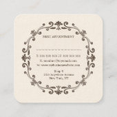 エレガントアイボリークリーム美容師アポイントメントカード 予約カード (裏面)