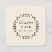 エレガントアイボリークリーム美容師アポイントメントカード 予約カード (正面)