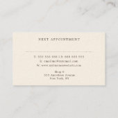 エレガントアイボリークリーム美容師アポイントメントカード 予約カード (裏面)