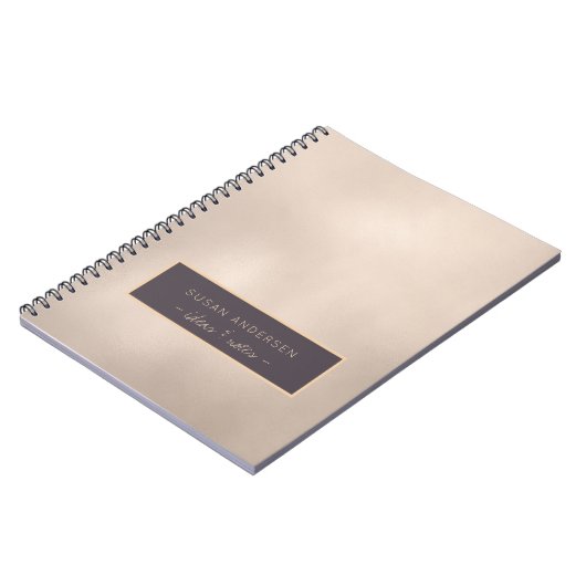エレガントアイボリーゴールドフォイル名・文字パーソナライズされた ノートブック (左側)