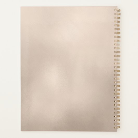 エレガントアイボリーゴールドフォイル名・文字パーソナライズされた プランナー手帳 (裏面)