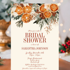 エレガントアイボリーシトラスフローラブライダルシャワー 招待状