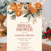 エレガントアイボリーシトラスフローラブライダルシャワー 招待状