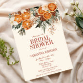 エレガントアイボリーシトラスフローラブライダルシャワー 招待状