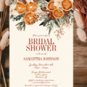 エレガントアイボリーシトラスフローラブライダルシャワー 招待状