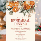 エレガントアイボリーシトラスフローラリハーサルディナー 招待状