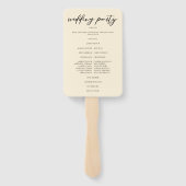エレガントアイボリーシンプルタイポグラフィ結婚式 プログラム ハンドファン (裏面)