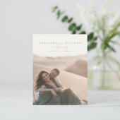 エレガントアイボリースクリプト写真リハーサルディナー 招待状 (スタンド正面)