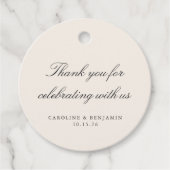 エレガントアイボリース結婚トのカスタム フェイバータグ (正面)