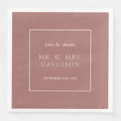 エレガントアイボリーダークピーチフレームタイポグラフィ結婚ズ (正面)