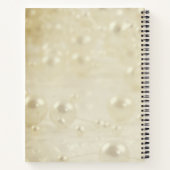 エレガントアイボリーパールパーソナライズされたズ結婚ベル ノートブック (裏面)