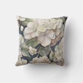 エレガントアイボリーピンク緑のネイビー色フローラ アウトドアクッション (裏面)