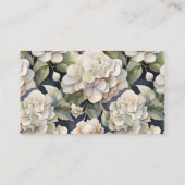 エレガントアイボリーピンク緑のネイビー色フローラ エンクロージャーカード (裏面)