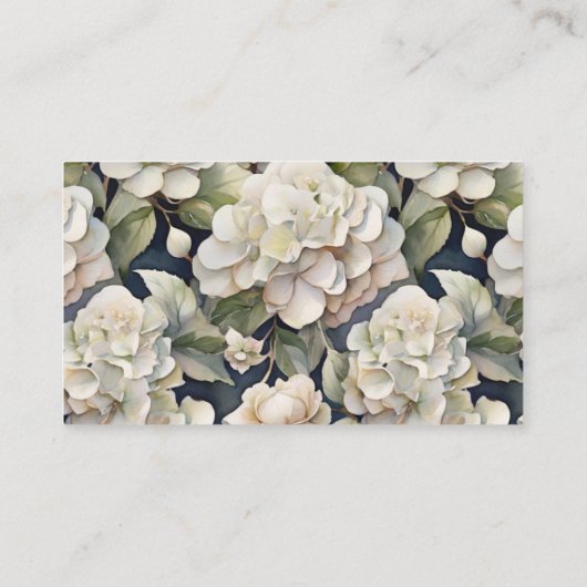 エレガントアイボリーピンク緑のネイビー色フローラ エンクロージャーカード (裏面)