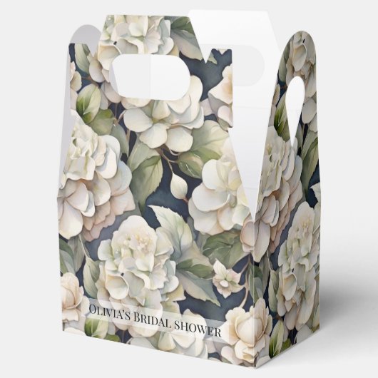 エレガントアイボリーピンク緑のネイビー色フローラ フェイバーボックス (オープン)