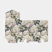 エレガントアイボリーピンク緑のネイビー色フローラ フェイバーボックス (折り畳みなし)