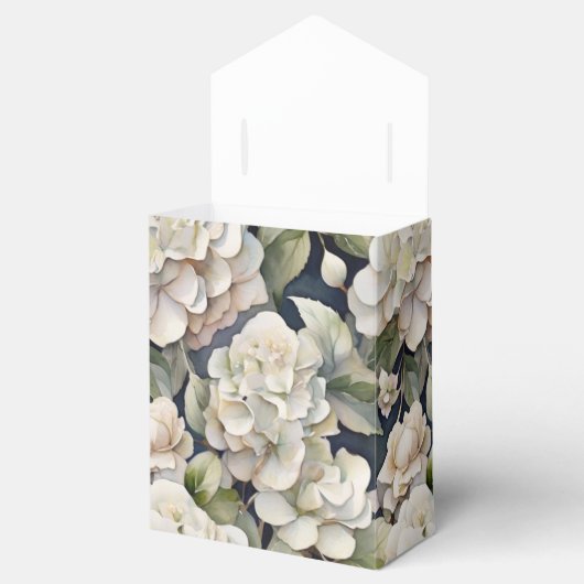 エレガントアイボリーピンク緑のネイビー色フローラ フェイバーボックス (オープン)