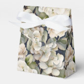 エレガントアイボリーピンク緑のネイビー色フローラ フェイバーボックス (正面サイド)