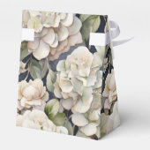 エレガントアイボリーピンク緑のネイビー色フローラ フェイバーボックス (裏面サイド)